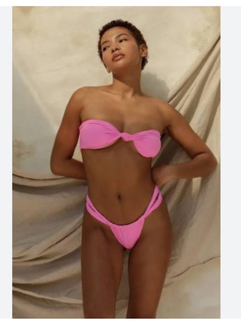 Stone Fox Swim X Free People Lele Bijou Knot Rose Bandeau Bikini Set S